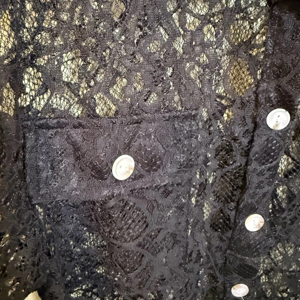 ANDREE BY UNIT Black Lace Blouse *NEW WITH TAGS* - Picture 3 of 12